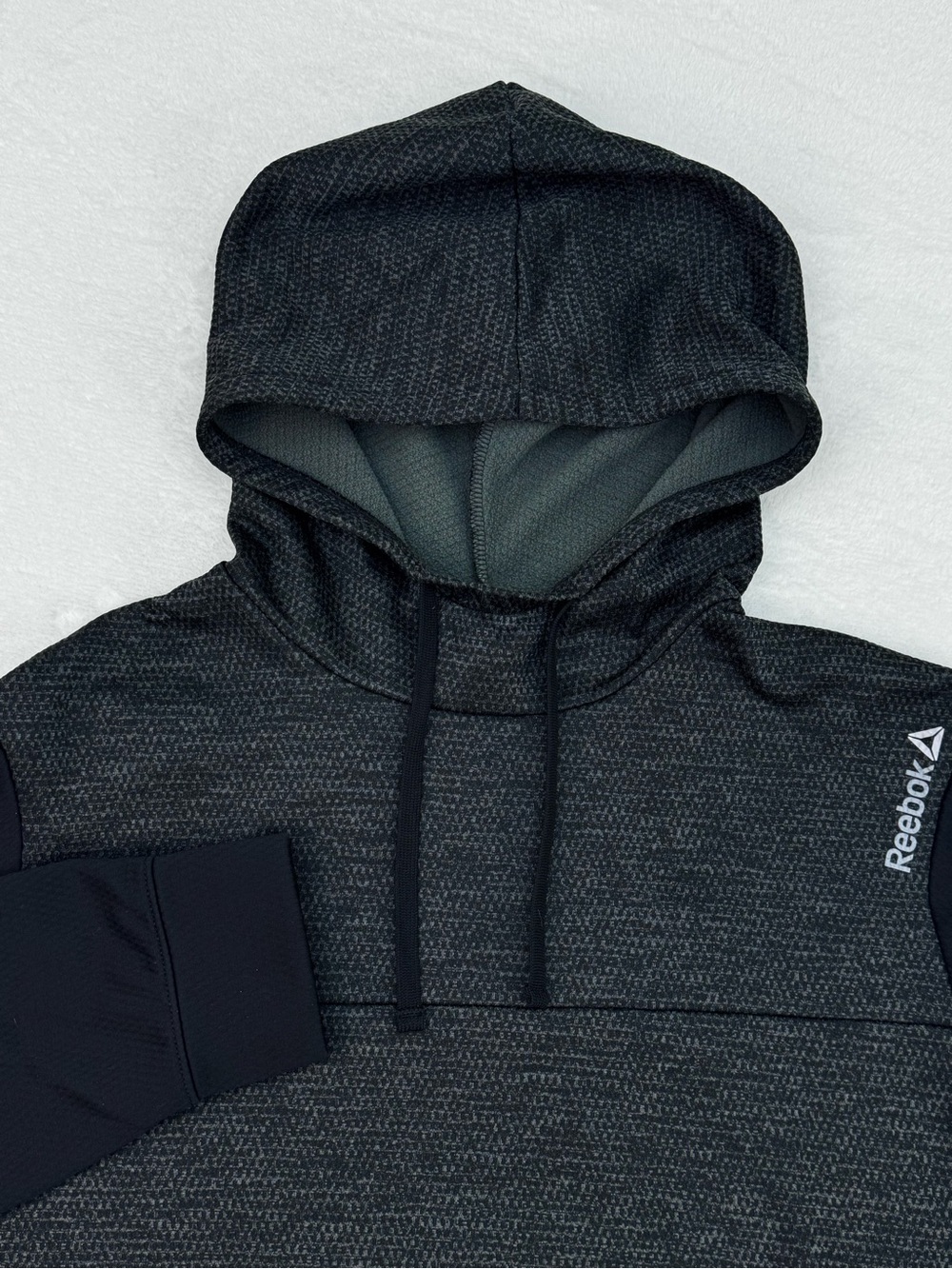Reebok Speedwick Men's Large Dark Grey Black Sweatshirt Hoodie Pullover